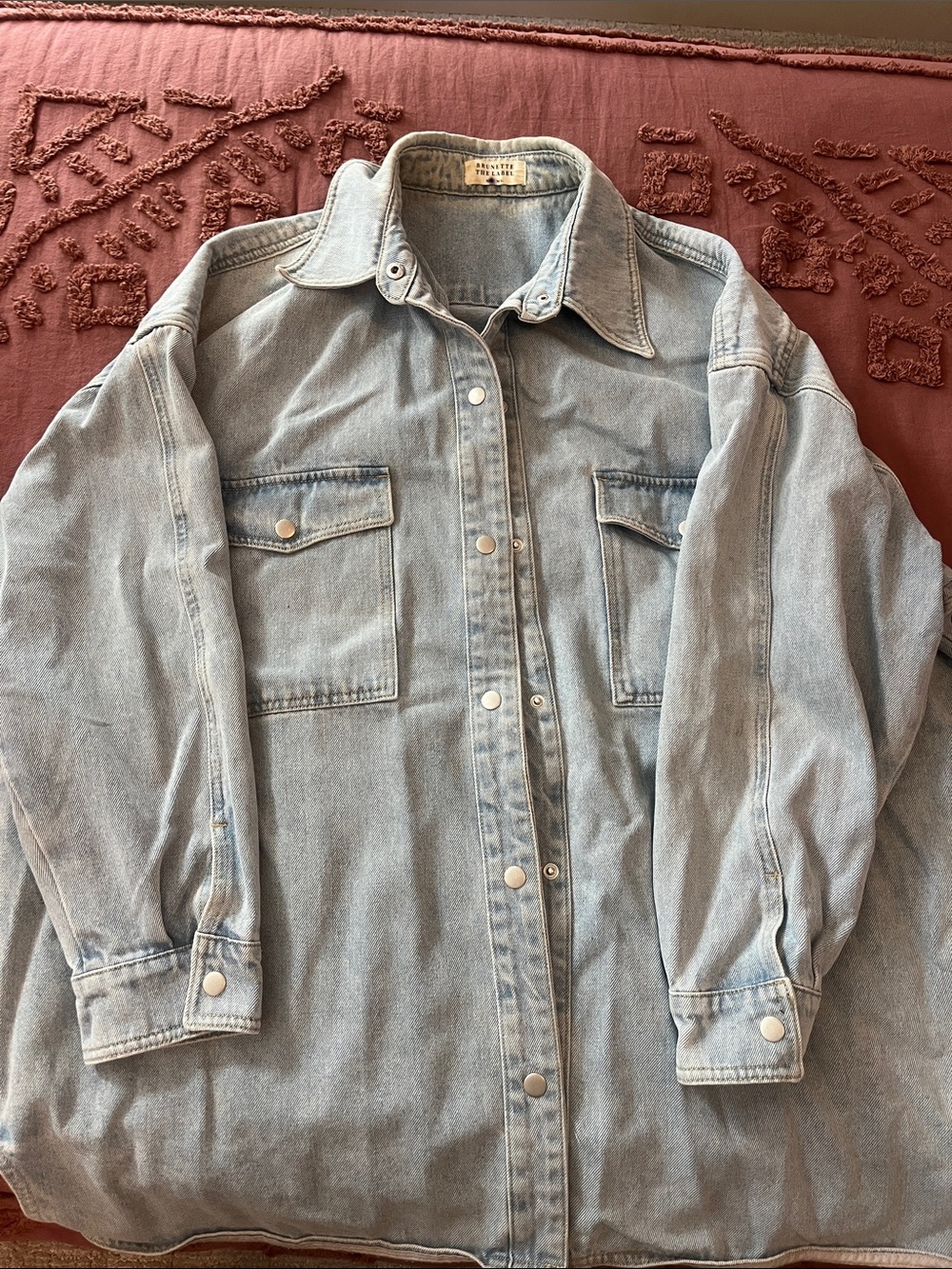 Light Wash Denim Shirt Jacket - Brunette the Label